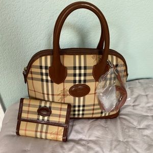 Burberry Alma bag and wallet.